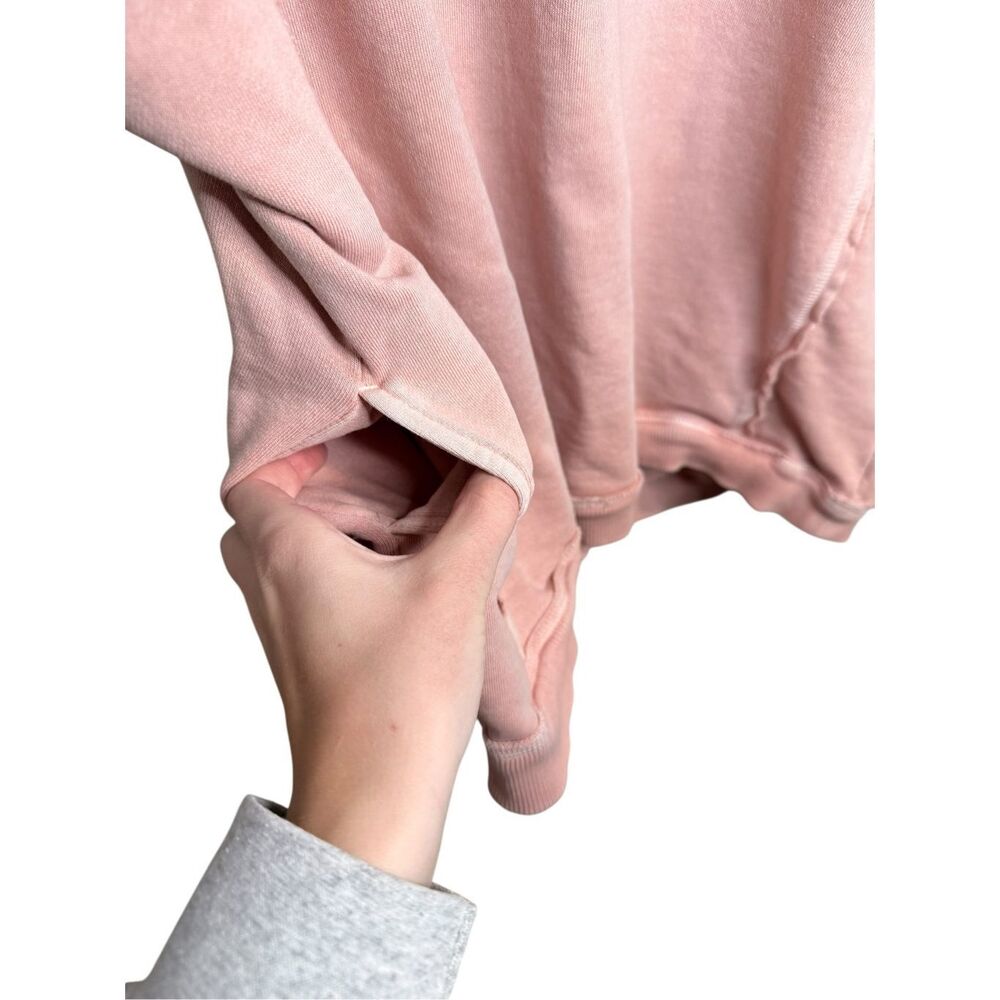 Free People We The Free Pink Mari Muscle Pullover Short Sleeve Oversized Sweatsh - Picture 6 of 8